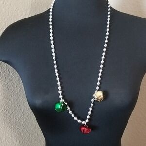 Silver Christmas Jingle Bells Necklace